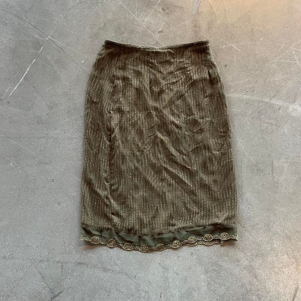 Olive Green Midi pencil skirt by Cynthia Steffe Size 4